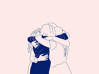 Hug your friends bond friends friendship girlfriends hug illustration love