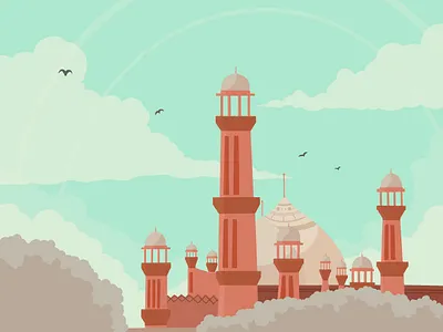 The Badshahi design flat illustration vector