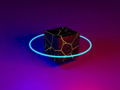 Broken cube c4d cinema4d cube