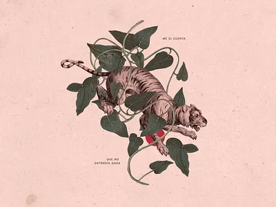 Me di cuenta que no entendía nada animals collage illustration plants