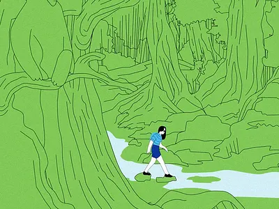 Walk in the Woods art cel environment green illustration illustrator vector woods