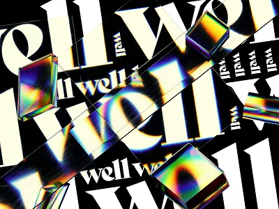 well well well 3d animation c4d cinema 4d design illustration iridescent motion design texture