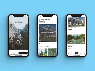 Hike App - UI Design app design design app figma figmadesign interaction design mobile app ui design user inteface