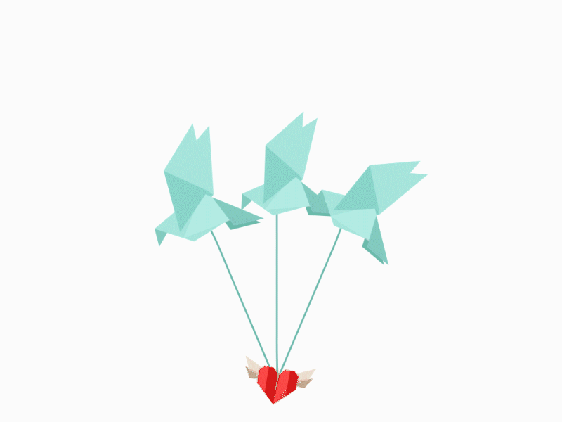 Birds of the heart aep after effect animation bird birds fly heart lottie motion graphic