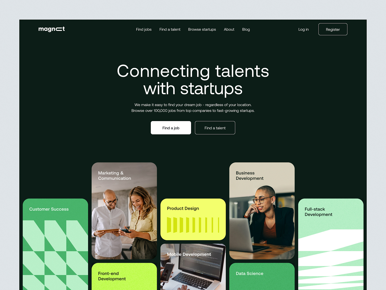 Startup job finder by Unikorns® Agency on Dribbble