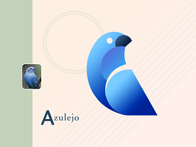 Azulejo bird blue isotype nature logo