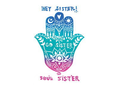 Hey Sister Go Sister Soul Sister | Foreignspell artwork block printing children book illustration design fine art hand lettering illustration lyrics music music art song lyrics stationery design typography