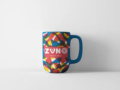 ZUNO Fruit Tea Mug abstract branding cmyk fruit hand drawn illustration mug pattern tea