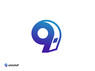 Whistle9 symbol 9 ai app app icon artificial intelligence branding gradient icon logo logodesign logodesigner mark saas simple creative logo software logo startup symbol tech startup web app whistle