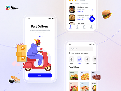 Piver - Food Delivery App Design app capi categorry creative delivery design food home mobile onboarding shopping ui