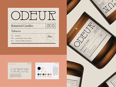 Branding & Packaging Design for Odeur 🕯️ branding candle decoration home label logo logo design packaging packaging design retro vintage visual identity