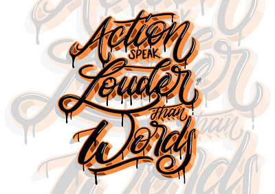 Action Speak Louder Than Words affinity designer design handlettering illustration logo design typography vector