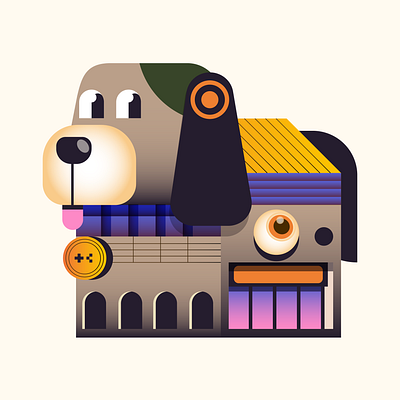 DOG HOUSE animal architecture digital dog home house icon illustration nft opensea vector