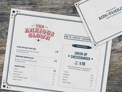 ASOUE: The Anxious Clown Menu menu restaurant branding typography vintage
