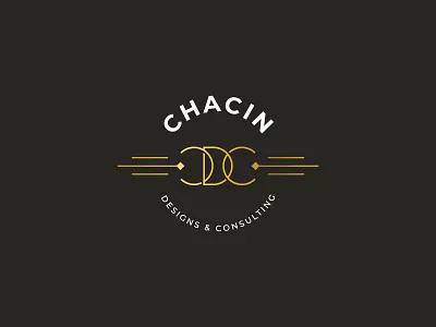 27 Chacin Designs & Consulting artdeco badge consulting gold illustration logo monoline vector