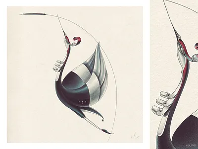 CRANE, REED & DROP OF WATER art character design design digital digital art drawing graphic hand drawing illustration nature photoshop