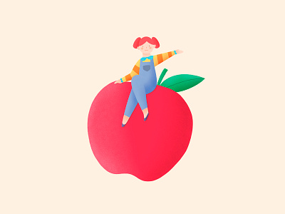 An apple a day. apples design digital illustration illustration kid procreate