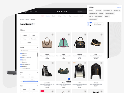 E-commerce Filters behance cards clother dashboard e commerce fashion filters list minimalistic products store ui ux web website