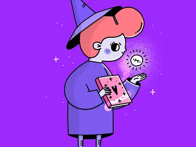 Witch✨ 2d cartoon cartoon character cartoon illustration character characterdesign cute illustration illustrator procreate purple witch