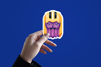 Thanos Flat Sticker avengers avengers endgame avengers infinity war design flat design illustrator logo minimal thanos vector vector art