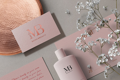 Moore Beauty Skin Care Brand art bran identity branding design floral design illustration logo product mockup skincare typography vector web