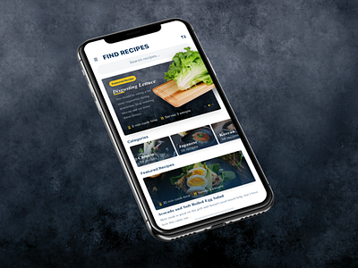 Food Recipe Cooking Concept app cook cooking drink eat food food and drink instruction ios iphone minimal mobile mockup recipe recipe app review ui unsplash