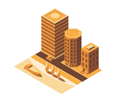 3D/Isometric City Block - Italy 3d art illustration isometric illustration