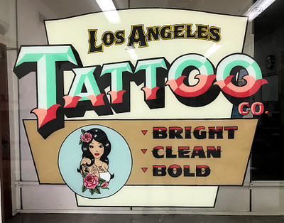 Los Angeles Tattoo Company Window Sign