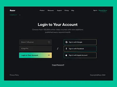 Login-Ui black ui card ui clean dark theme google login graphic design header hero landing page login motion graphics product design signup typography ui ui ux user experience ux web login web ui