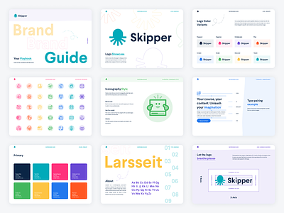 Skipper Brand Guide app brand book brand design brand designer brand guide branding branding agency color palette colors homeschool icon iconography logo typography ui