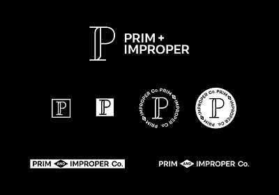 Prim + Improper | Brand ID System badge brandidentity brandidentitysystem branding creative customtype design system designer icon lettermark logo logodesign logodesigner mark minimal minimalism modern monogram typography visual identity