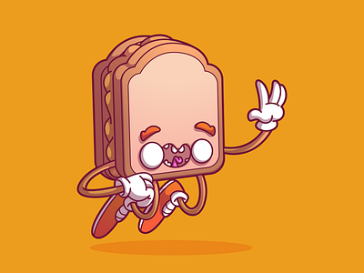 Peanut butter sandwich brazil character color design dribbble fun illustration sao paulo thunder rockets uiux vector