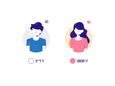 Feedback boy character comic comment complaint design feedback flat girl hate icon illustration like people product ui vector