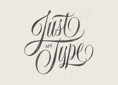 Just My Type grid hand lettering ipad pro lettering pencil procreate script lettering sketch spencerian type typography wip