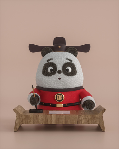 Panda c4d cartoon design fashion design figure illustration ip mascot octance role 三维