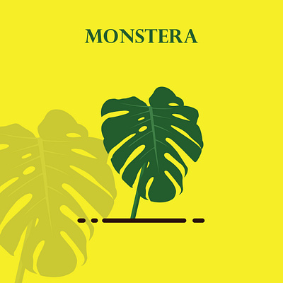 Monstera design flat illustration vector