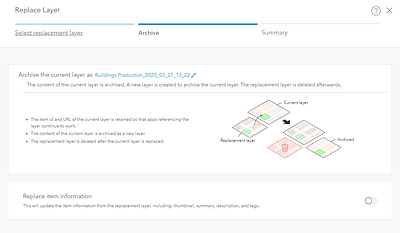 Replace Layer Wizard ui