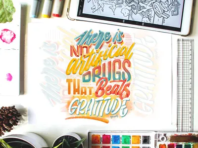 "Gratitude" Digital Lettering brush lettering calligraphy design digital art digital lettering goodtype hand lettering lettering quotes typography