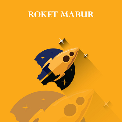 Rocket design flat illustration vector