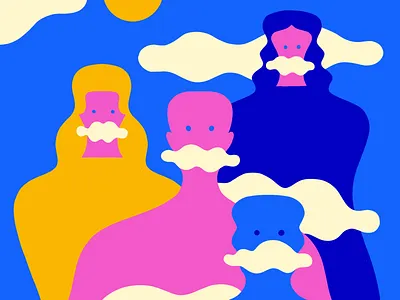 Waiting for the clouds to leave digital illustration illustrations minimal stefanomarra