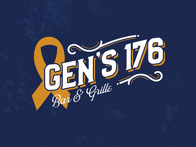 Gens 176 Bar & Grille | Logo Design bar bar and grille bar and grille logo bar logo brand identity brandidentity branding cancer cancer awareness cancer symbol cleveland cleveland ohio local bar logo logo design logodesign ohio orange orange logo vintage