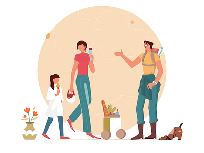 Summer Illustration character design flat illustration vector