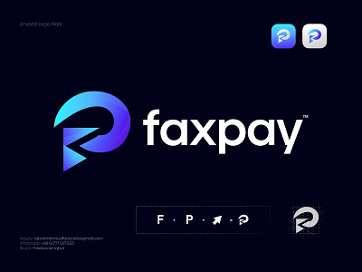 Payment Logo Design - F + P | Faxpay bank logo brand identity branding design f logo finance logo fp logo identity logo logo design logo designer logo trends 2022 logos modern logo monogram p logo pay logo payment logo startup logo symbol