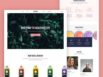 "Fruitose" Juice Landing Website figma illustration juice landing design minimalism redesign ui uidesign user interface design user interface ui website concept