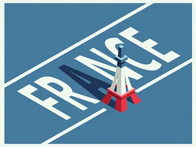France  adobe illustrator design draw flat france isometric vector