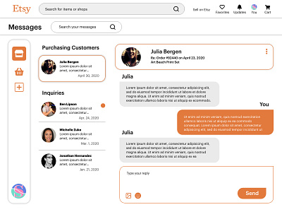 DailyUI 013 - Direct Messaging 013 dailyui dailyui013 direct messaging etsy messaging
