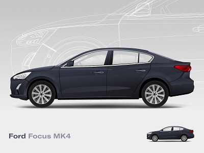 Ford Focus MK4 car focus ford ford car ford focus illustration vector vehicle