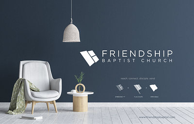 Friendship Baptist Church Logo brand church church branding church logo cross faith illustration logo minimal vector