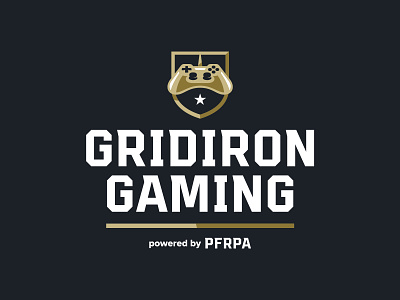Gridiron Gaming badge branding controller design football gaming logo nfl sports sports branding