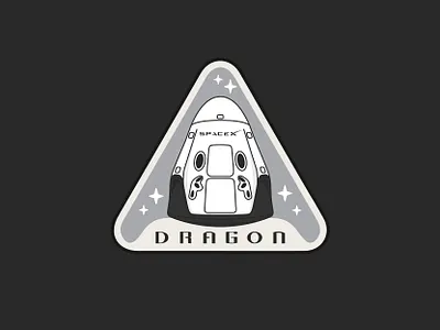 Dragon Capsule Badge adobe adobe illustrator art badge design icon illustration illustrator inspo logo nasa rocket spacex vector